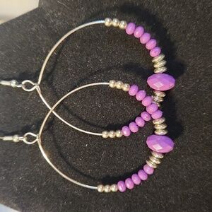 Purple Beaded Earrings by Paparazzi